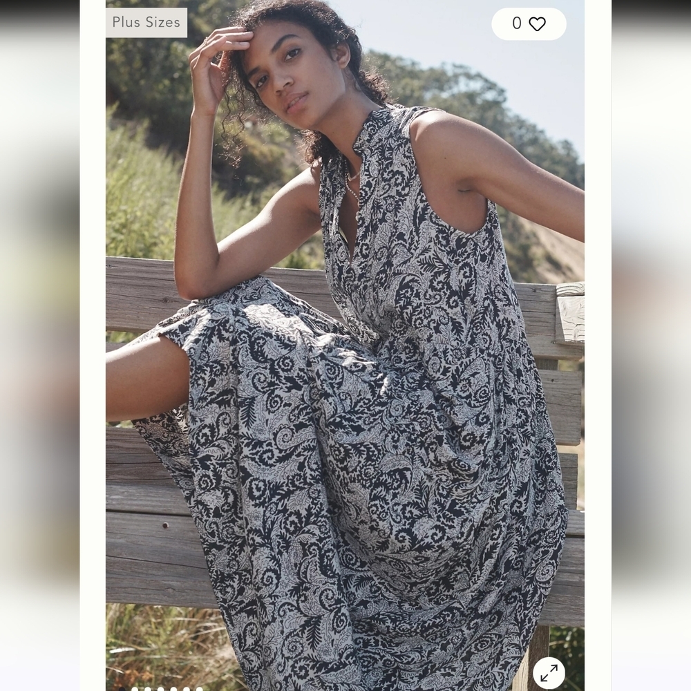 Maeve Mayra By Anthropologie Tiered Floral Paisley Midi Bohemian Dress Maxi